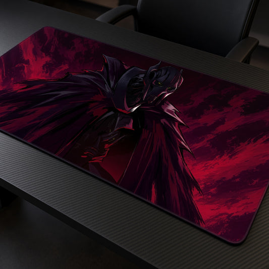General Grievous Crimson Star Wars Playmat at an angle on a gaming desk
