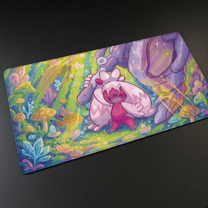 Tinkaton Enchanted Forest Pokemon Playmat angled view