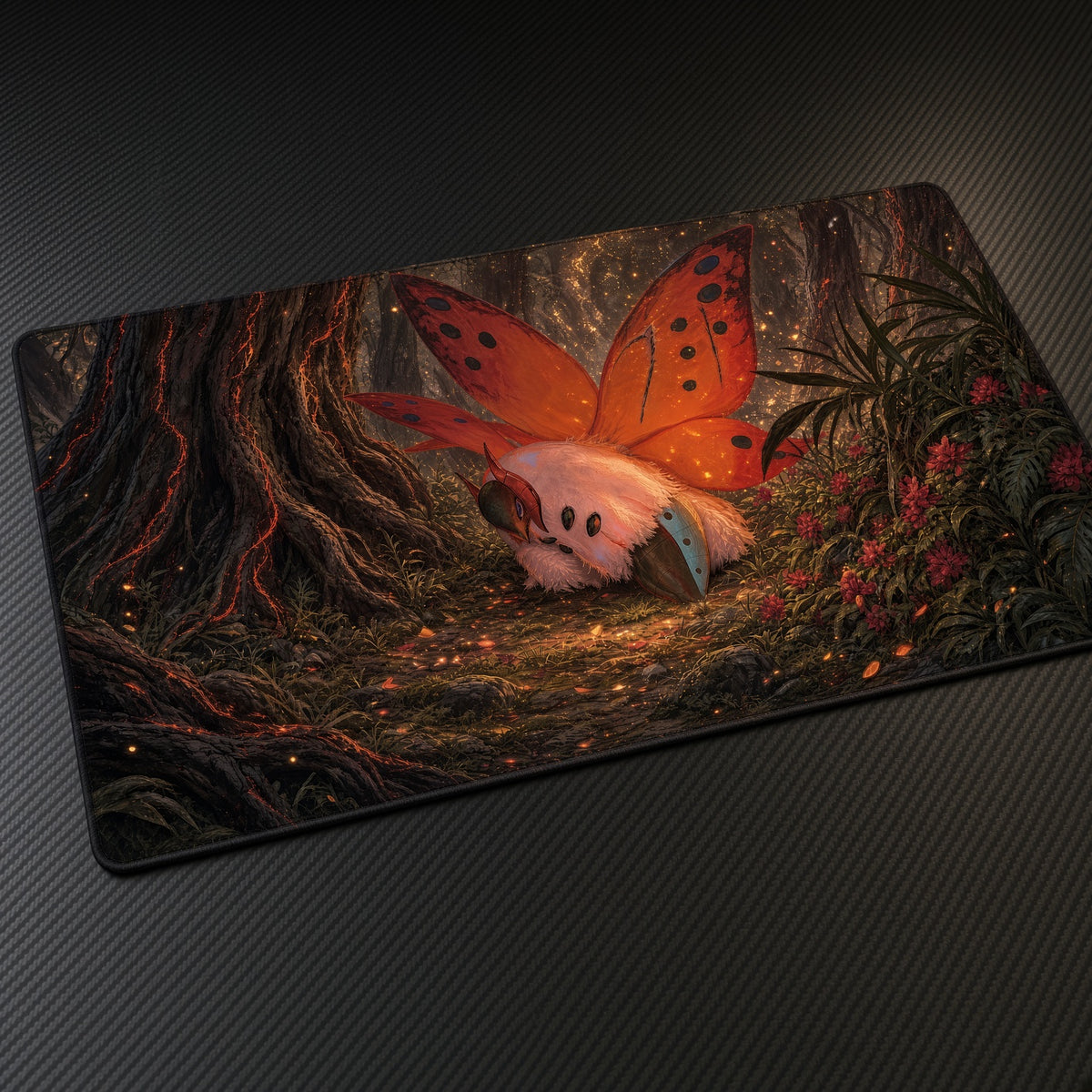 Volcarona Volcanic Jungle Pokemon Playmat angled view