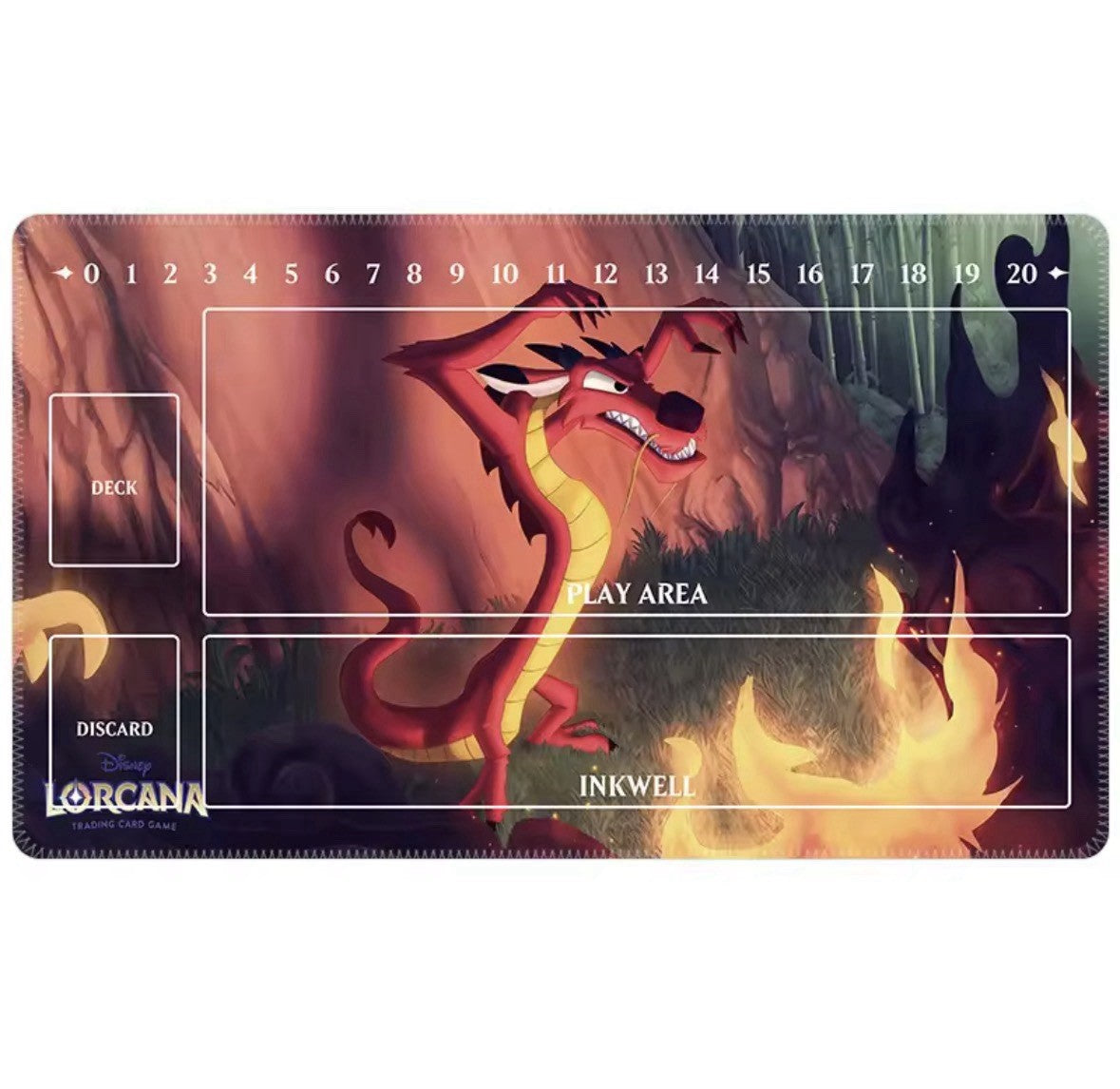 Disney Lorcana TCG Custom Playmat Dragon Mushu Mulan Keyboard Mousepad 24”
