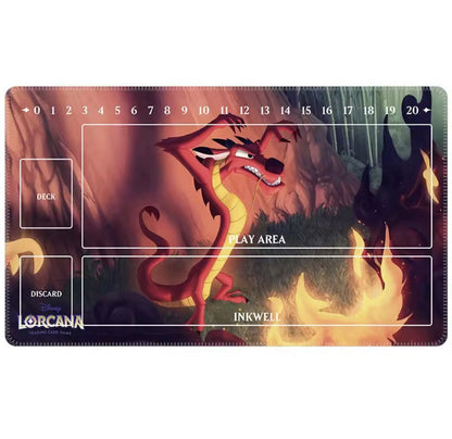 Disney Lorcana TCG Custom Playmat Dragon Mushu Mulan Keyboard Mousepad 24”