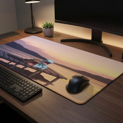 Quagsire & Clodsire Sunset Friends Custom Pokemon Card Mousepad Playmat 24x14
