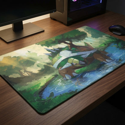 Torterra Verdant Pond Custom Pokemon Card TCG Mousepad Playmat 24x14"