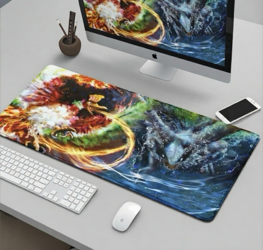 Ho-Oh Lugia Legend Top And Bottom Pokemon Playmat Desk Mat Pad Mousepad 24”
