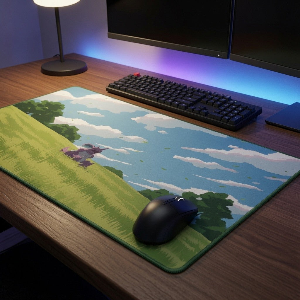 Nidoking Frolicking In The Meadows Custom Pokemon Card Mousepad Playmat 24x14