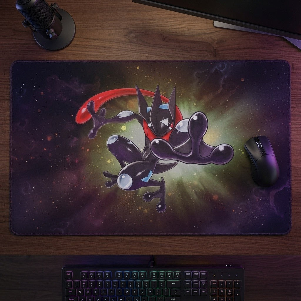 Shiny Greninja Gold Star Art Custom Standard Size Pokemon TCG Playmat Mousepad