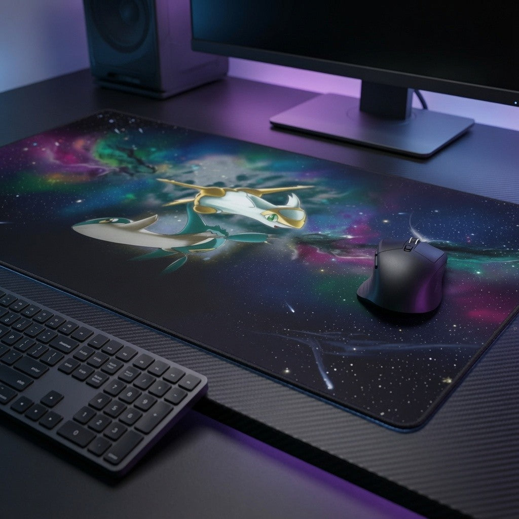 Shiny Latios & Latias Gold Star Custom Pokemon Card TCG Mousepad Playmat 24x14"
