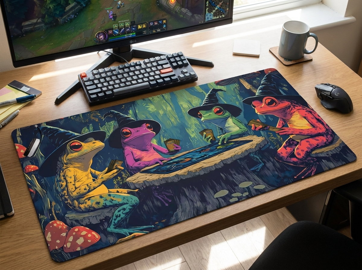 Magic The Gathering MTG Frog Wizard Gaming Mousepad TCG Playmat 24"