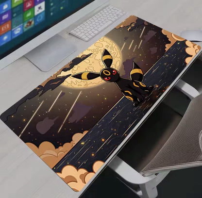 Umbreon Pokemon Gaming Desktop Mousepad TCG Stitched Edge Card Games Playmat 24”