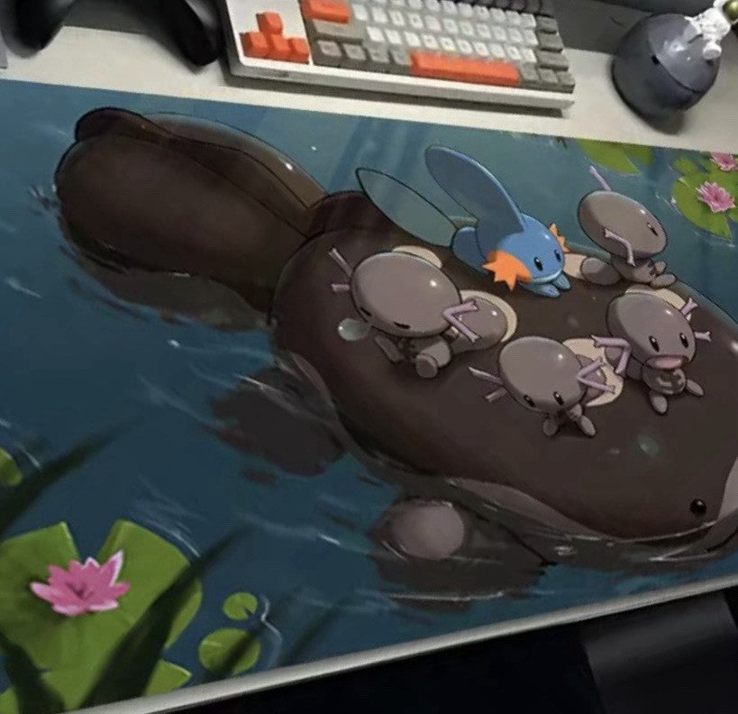 Pokémon Wooper Mudkip Clodsire Game Table Playmat Card CCG Pad Mousepad 24”