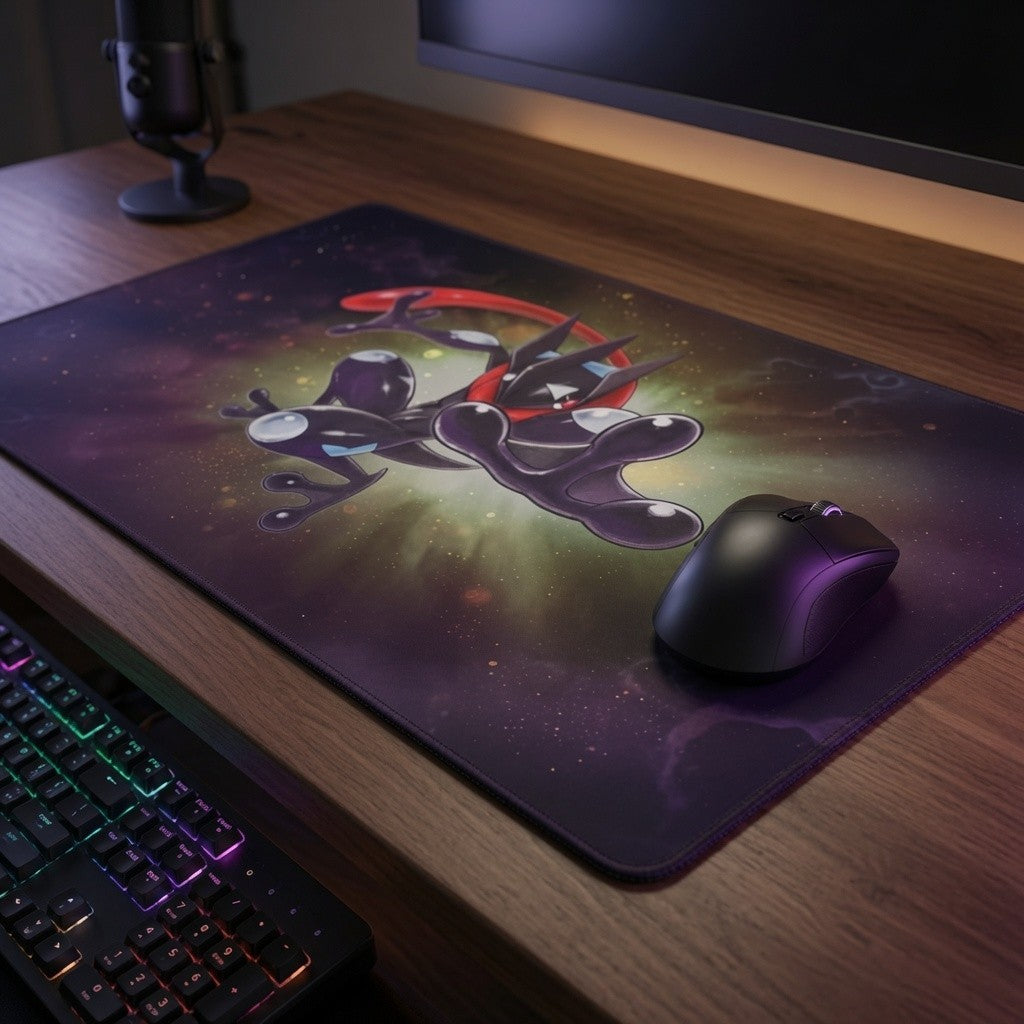 Shiny Greninja Gold Star Art Custom Standard Size Pokemon TCG Playmat Mousepad