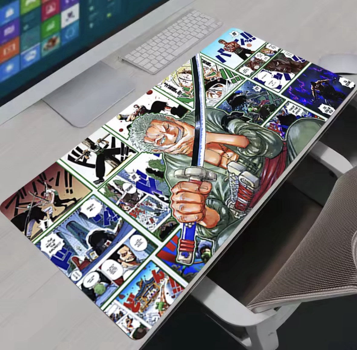 Zoro One Piece Anime Gaming Table Standard Playmat Card CCG Pad Mousepad New 24”
