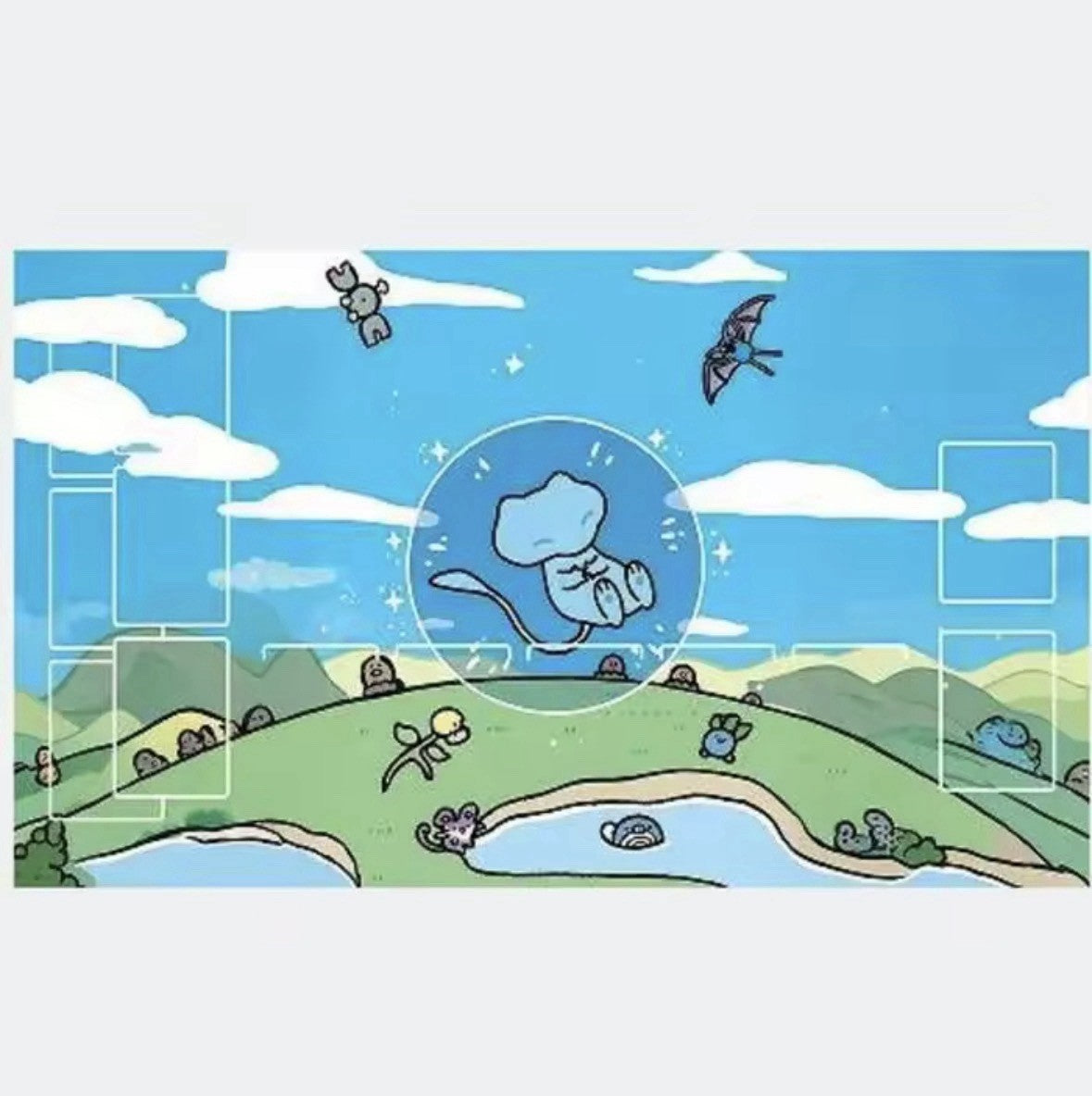 Shiny Bubble Mew Paldean Fates SIR Pokemon TCG Custom Standard Playmat Mousepad