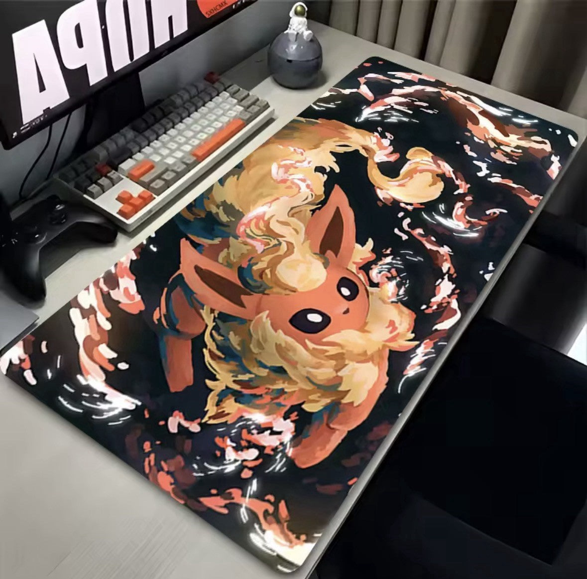 Pokémon Flareon Eeveelution Game Table Playmat Card CCG Pad Mousepad 24”