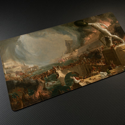 Destruction, The Course of Empire, Thomas Cole playmat angled view