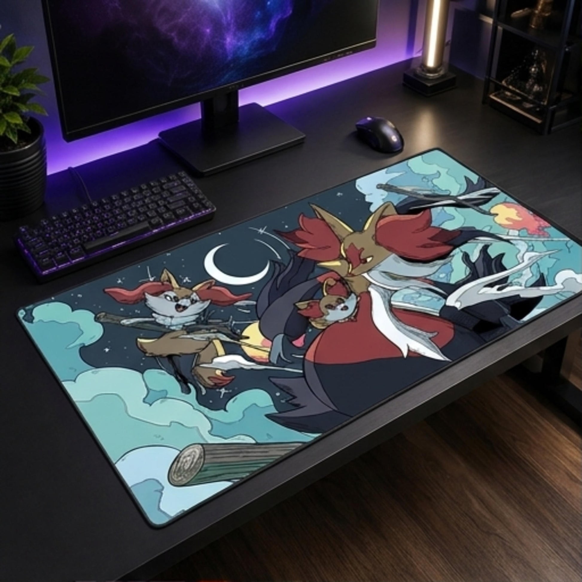 Mega Delphox Mystic Flame trading card game playmat — Togekid