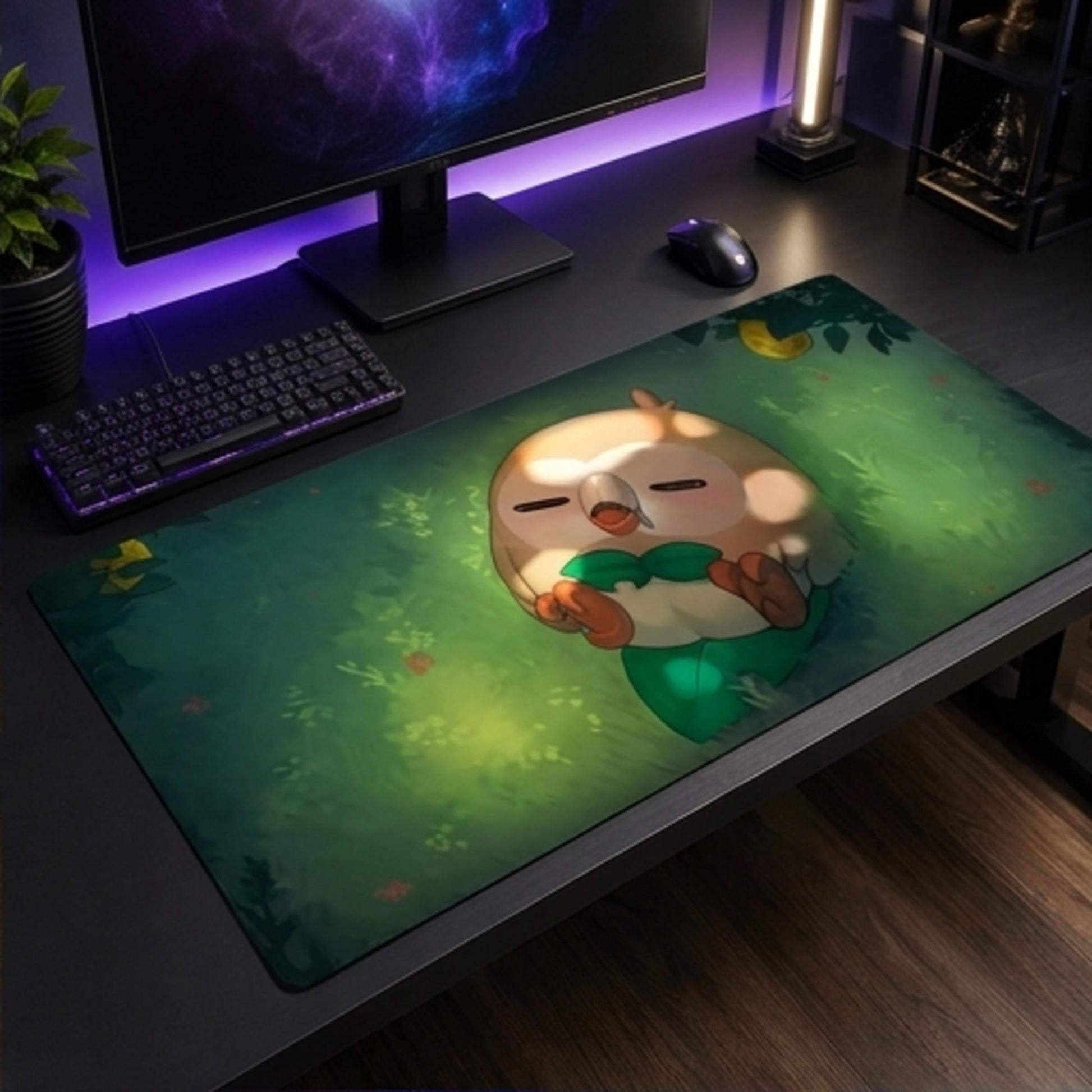 Rowlet Garden Nap trading card game playmat — Togekid